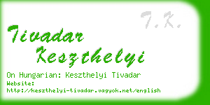 tivadar keszthelyi business card
